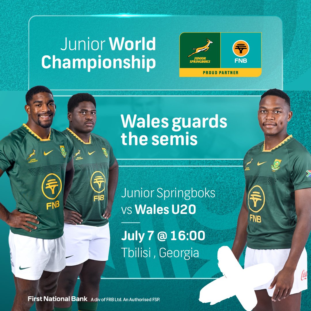 FNBSA's tweet photo. Less than 15 minutes to go! ⏰ 
@SAJuniorRugby 🇿🇦 face Wales 🏴󠁧󠁢󠁷󠁬󠁳󠁿 with a chance to make it 3️⃣ from 3️⃣ in the Junior World Championship. 

Let's go, Bokke! 💚💛

📺: @SSRugby
#FNBLovesRugby #GrassrootsToGreatness https://t.co/Crns3dNGda
