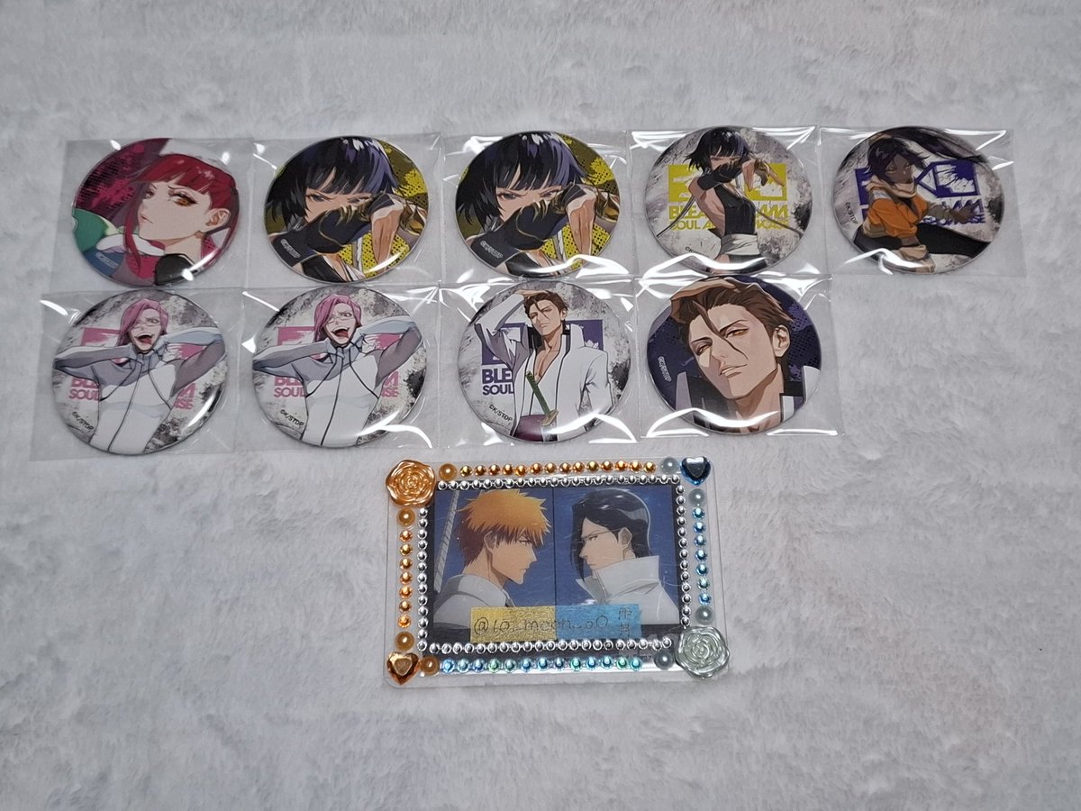 10_moon__oO's tweet photo. 【交換/譲渡】BLEACH LAM 缶バッジ アクリルカード 色紙

求▹▸一護、雨竜or定価＋送料
譲▹▸リルカ、夜一、砕蜂、藍染、ギン、ザエルアポロ、卯ノ花

🫧初回リンク必読
🫧郵送または手渡し(15日/18日梅田  要相談)
🫧詳細は画像1記載

検索からでも大歓迎ですのでお気軽にお声掛け下さい🙌 https://t.co/xCJubxSpDE