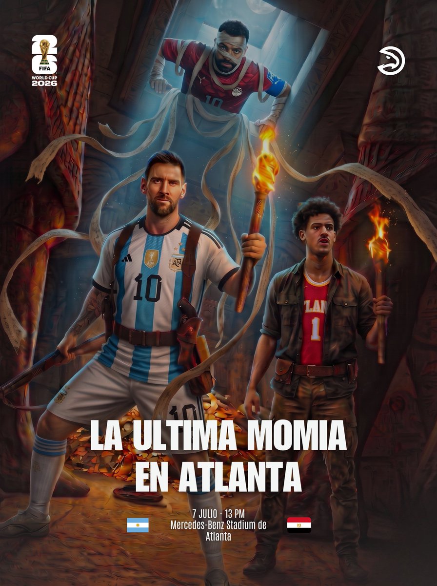 atlantahawksarg's tweet photo. Hoy la selección Argentina de Messi juega los octavos de final en el Mercedes-Benz Stadium 🇦🇷🇪🇬

Bienvenido a Atlanta, capitán 🐐 

#FIFAWorldCup https://t.co/QCiLz3dzx9