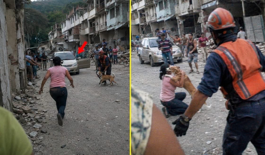 DiloConPerritos's tweet photo. En los videos del terremoto del 24 de junio en #Venezuela casi siempre es el perro el que corre hacia su gente, pero ahora fue al revés…

A Micky lo sacaron con vida de entre los escombros de La Guaira, y de la dueña no se sabe ni el nombre, solo lo que grabó el celular de alguien que estaba ahí, una señora bajandose de un carro a medio frenar, sin cerrar la puerta siquiera…

Dicen los viejos que las buenas noticias hay que ir a buscarlas corriendo, porque tardan menos en llegar que uno en creerlas.

Y ella no las creyó hasta tocarlo.

Los rescatistas la habian llamado para avisarle que Mickey estaba vivo, que fuera, y en el video se ve a la gente abriéndole paso mientras ella corre llorando por la mitad de la calle, con el país entero cayéndose alrededor y ella mirando un solo punto.

El perrito la reconoció a medio camino, empezó a jalar hacia ella con todo el cuerpo, y el rescatista que lo tenia agarrado mejor lo solto. Se encontraron a mitad de calle.

Ese video le dio la vuelta a las redes en horas, y no es difícil entender por que, en una semana en que el país entero buscaba a alguien debajo de algo, ver a dos que sí se encontraron, era lo más parecido a una oración respondida. #VenezuelaNoEstáSola l
