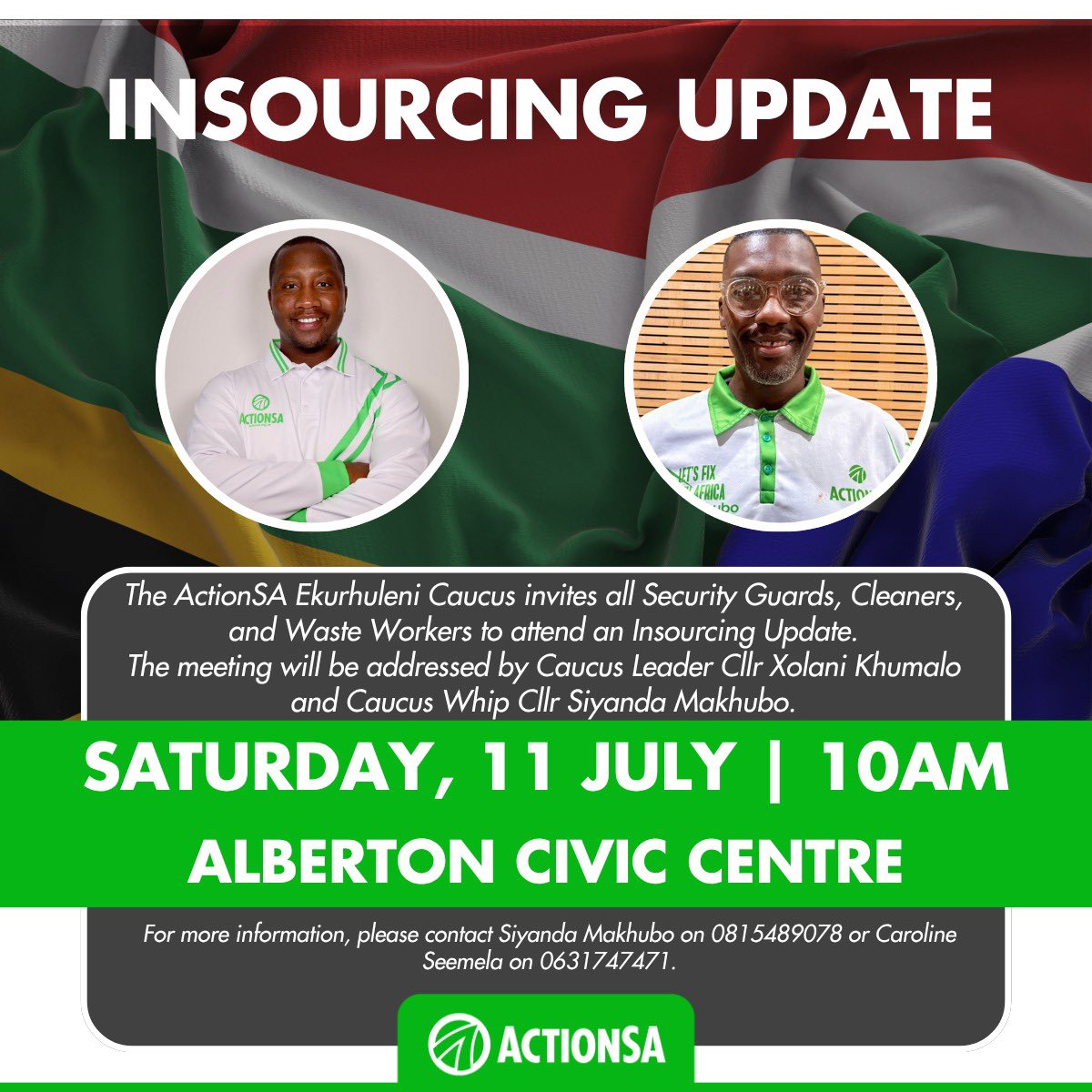 ActionSA_EkuReg's tweet photo. In line with the 2026/27 Budget approved by Council — which makes provision for building internal capacity in the City of Ekurhuleni as championed by ActionSA — we are advancing our insourcing agenda. https://t.co/4D0PdWkib7