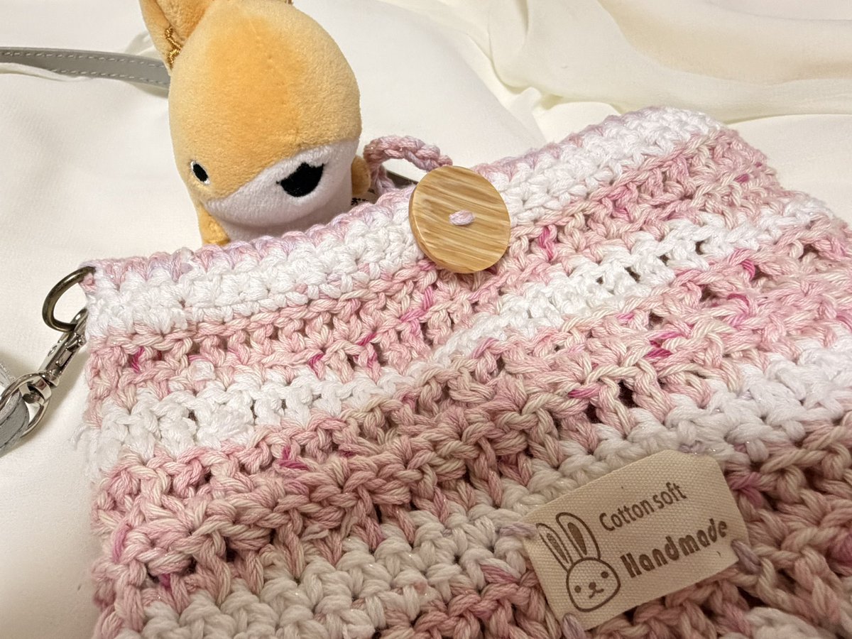ahgioj36's tweet photo. ピンク系のコットン糸たちで💖超可愛いポシェット💖を編みました🐇🩰🧶 https://t.co/890ISTnNj3