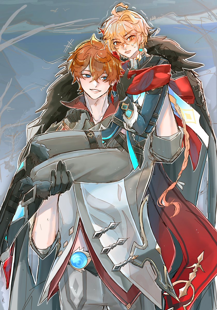 Pleang_wrk's tweet photo. หมาส้มและแฟนแก่ของเขา

#aether #childe #childther #genshin https://t.co/ficTYwWbbn