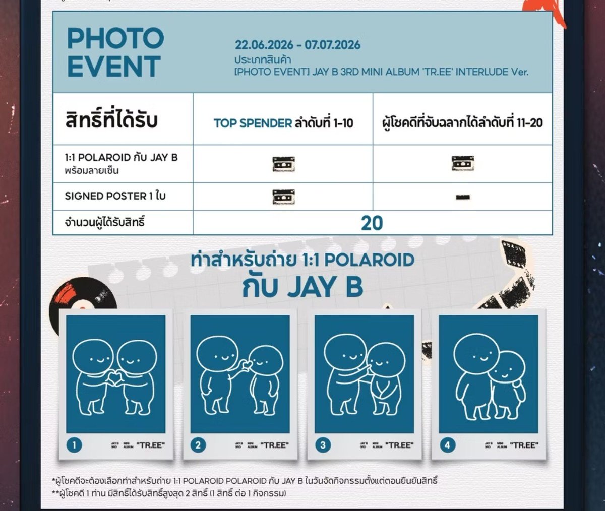 Juniidef's tweet photo. 🍀 ขอบนต่อค่ะ ถ้าได้สุ่มเป็นผู้โชคดีถ่ายรูป 1:1 กับเจบี ในงาน Photo event  15 กค.นี้ แจก 

-อัลบัม https://t.co/l6AVsgYw0N  Interlude Ver. 2 อัลบัม (รางวัลละ 1 บัม)  
-เงินรางวัล 194 บาท 1 รางวัล 
-สุ่มจากรีค่ะ  🍀🫶 https://t.co/37HziAgjFg