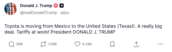 RealPNavarro's tweet photo. Toyota’s expansion in San Antonio will create 2,000 new jobs and add 2.5 million sq. ft. to its existing plant, doubling its size by 2030. 🇺🇸 https://t.co/x8eF6LrlKR