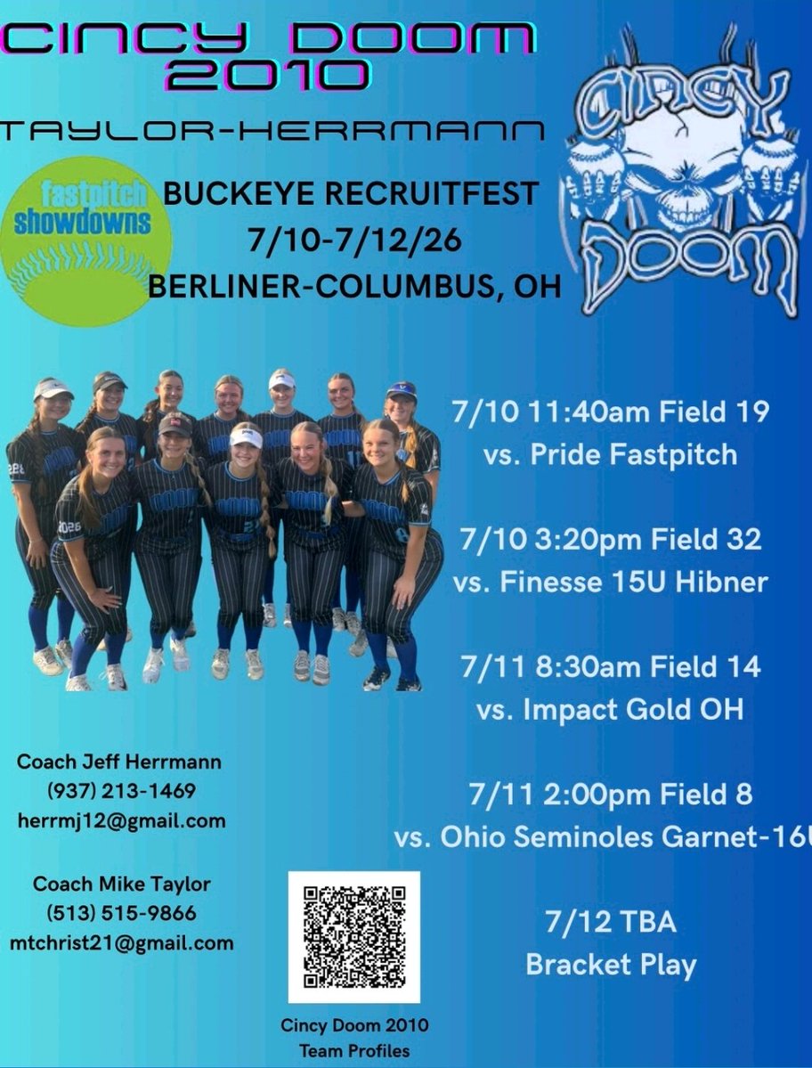 averi_tabor's tweet photo. @cincydoomtht will be at Buckeye Recruitfest at Berliner Sports Park this weekend. 
@kbradshaw12 @ssubearssb @annakirk47 @CapUSoftball @TMU_Softball @DubC_Softball @Coach_Huff_OCU @OHChristian_SB @OhioBobcatSB @DiamondAddicts https://t.co/JS4YUoe4he