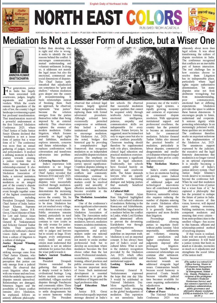 AnindyaKumarBh1's tweet photo. Mediation is a wiser one . Written by Anindya Kumar Bhattacharya https://t.co/jGwy9jgvyC