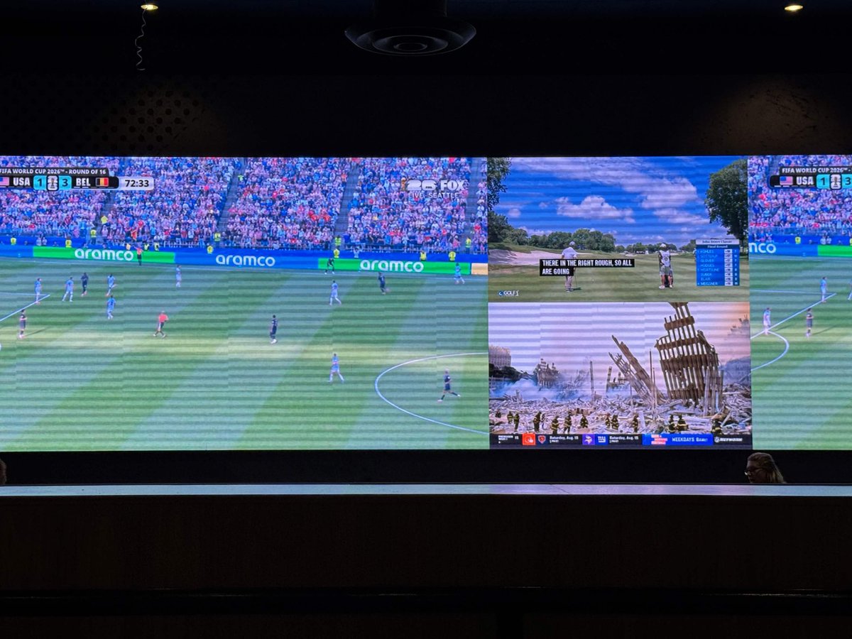 onlythemattman's tweet photo. Not only did #USA lose in the #worldcup , we got to experience the loss at @DaveandBusters with a 9/11 documentary going on the TV next to it! #neverforget Thank you @DaveandBusters ! https://t.co/S6Kmam5JNH