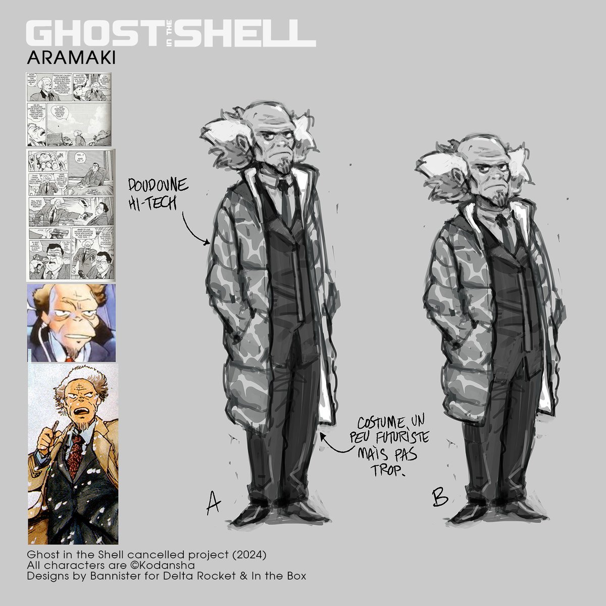 bannister01's tweet photo. 2nd character from that Ghost in the Shell pitchdeck we did in 2024 with #inthebox and #deltarocket, Aramaki!
2 weeks to do charas and mechs, quite a turnaround!
The project became what is the new #ScienceSaru GitS TV show.
#ghostintheshell #gits #characterdesign #visdev #aramaki https://t.co/TW7JyZa6Fh