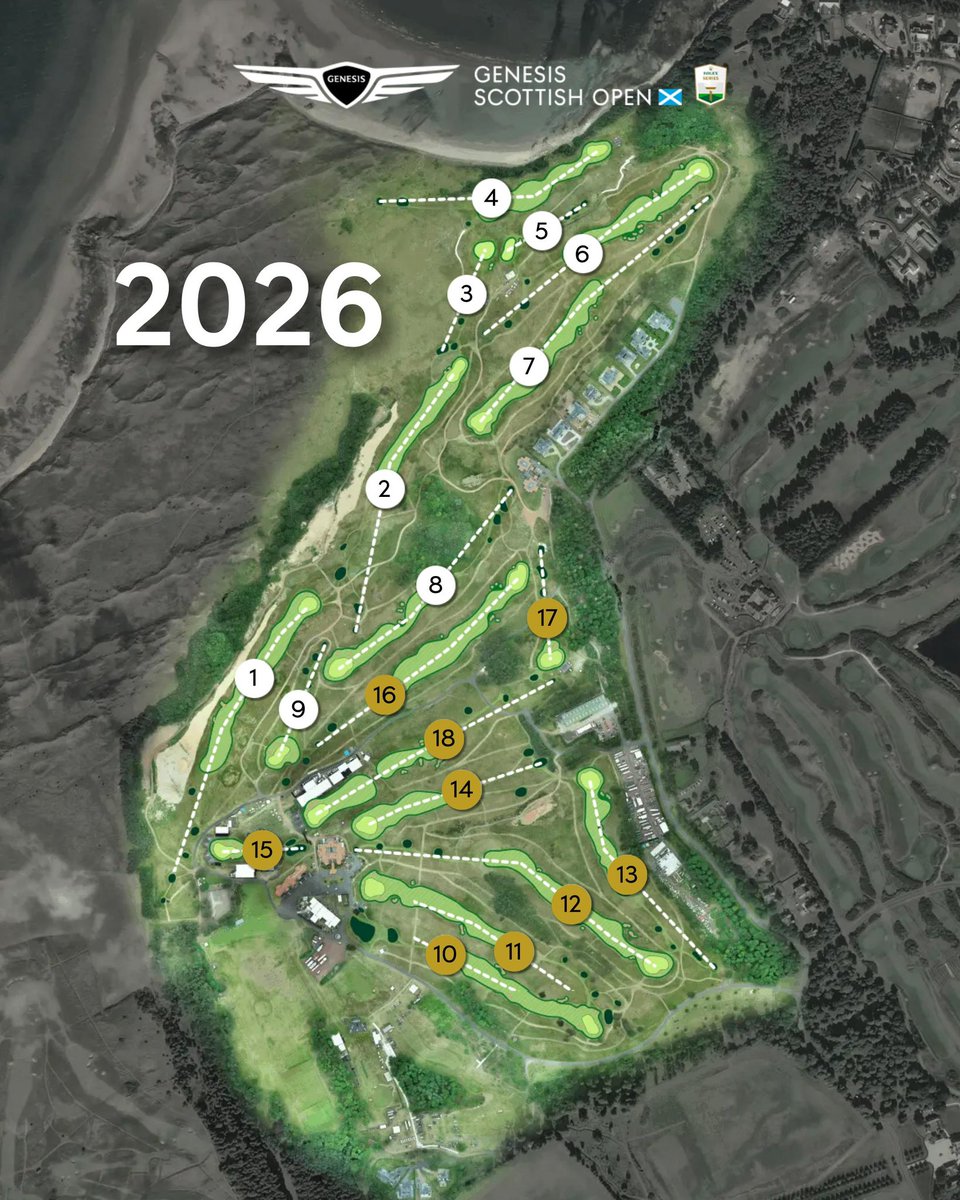 ScottishOpen's tweet photo. 🗺️ NEW COURSE ROUTE:

We’ll see a new layout for this year’s edition for the #GenesisScottishOpen 🏴󠁧󠁢󠁳󠁣󠁴󠁿

Notably the stadium hole, previously the 6th, now shifts to create part of a dramatic back nine, as the new 15th hole ⛳️

#RolexSeries #FedExCup https://t.co/afFdMNsPtL