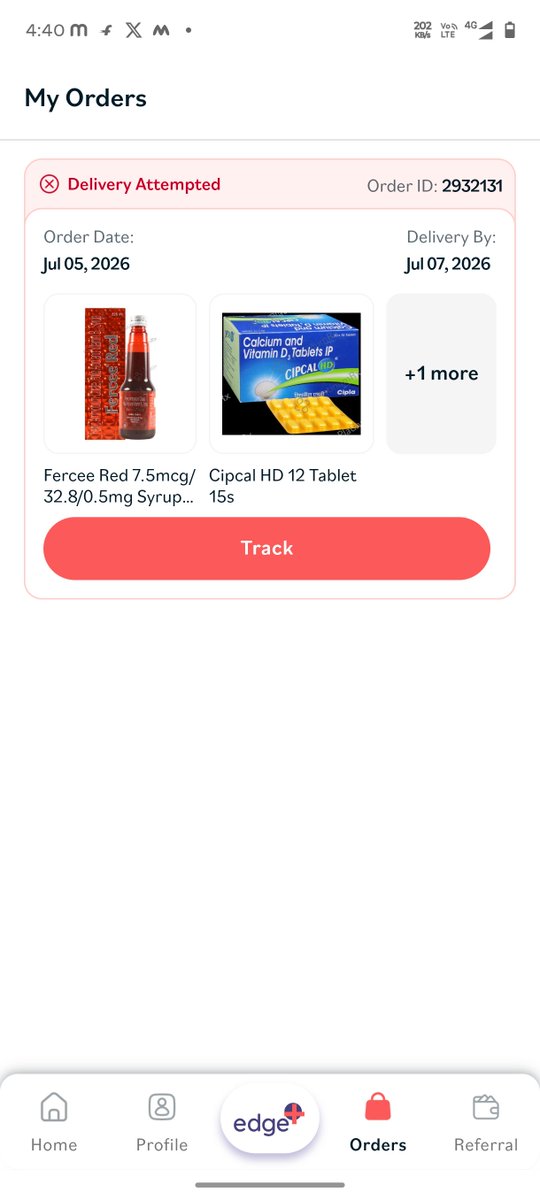 Sandymartin98's tweet photo. @PlatinumRx I ordered medicine on July 5th, and it is still not delivered. The delivery executive ignored my calls and falsely marked a 'failed attempt.' I am unable to cancel the order via the app or customer support. Please resolve this immediately and process a refund. https://t.co/o4cjwo9QEr
