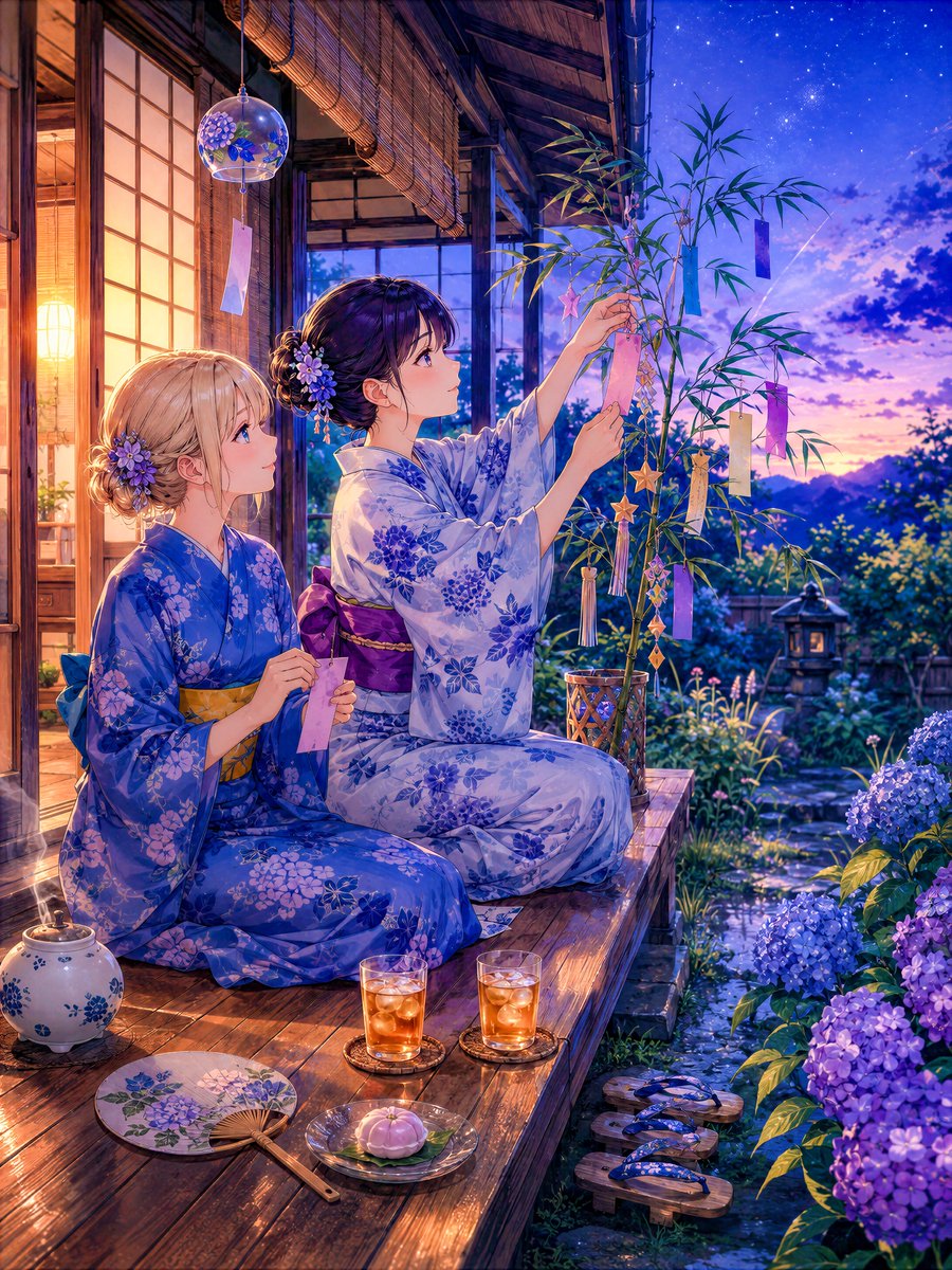 Tanabata Veranda Anime Scene