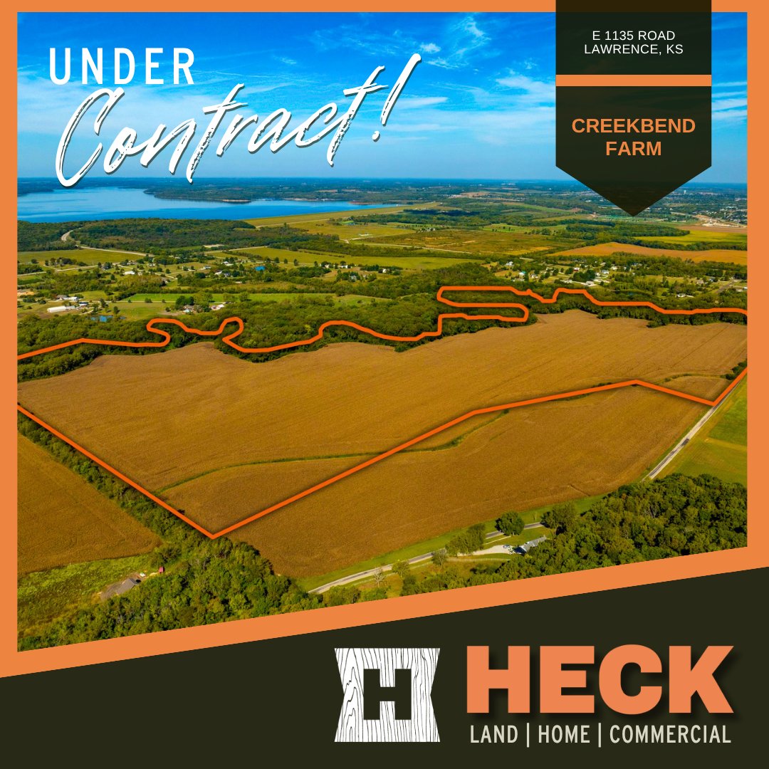HECK_RealEstate's tweet photo. Creekbend Farm is officially Under Contract.
With 124± acres of productive bottom ground, creek-lined timber, wildlife habitat, and wide Kansas views, this Lawrence-area property offered a rare mix of practicality and possibility.

Congratulations to our sellers and the buyers! https://t.co/whDLI5jAYa