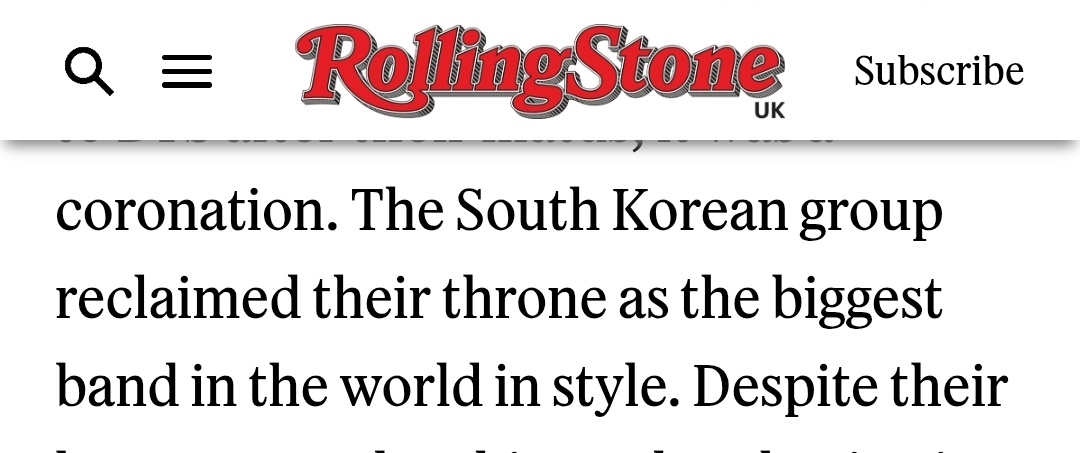 Yoon_kookie97's tweet photo. RollingStone UK Praise BTS ARIRANG Tour in London &amp; gave 5/5 stars 🔥

- The South Korean group reclaimed their throne as the BIGGEST BAND in the World in style https://t.co/7arQ1p9b3O