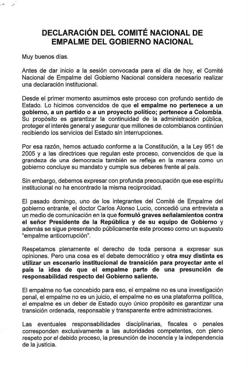 MinHacienda's tweet photo. Declaración del @MinHacienda coordinador de empalme del gobierno del presidente @petrogustavo https://t.co/TDHRWPLneW