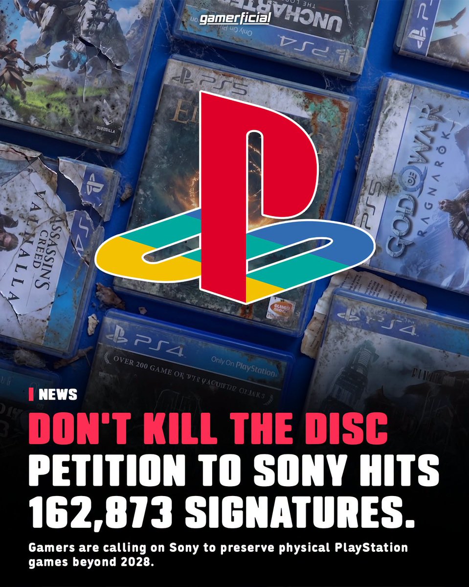 justDanielNight's tweet photo. Sony killed physical PlayStation discs for new games starting 2028.
The former PlayStation CEO says he wasn't even told it was coming. A petition against it just hit 160,000 signatures in under a week. Domino's Pizza UK is now making jokes about it.
"You do not own it. You are renting access that can be revoked."
That's not a fan quote. That's literally the petition suing for common sense.
#PlayStation #DontKillTheDisc #PS5 #GamingNews