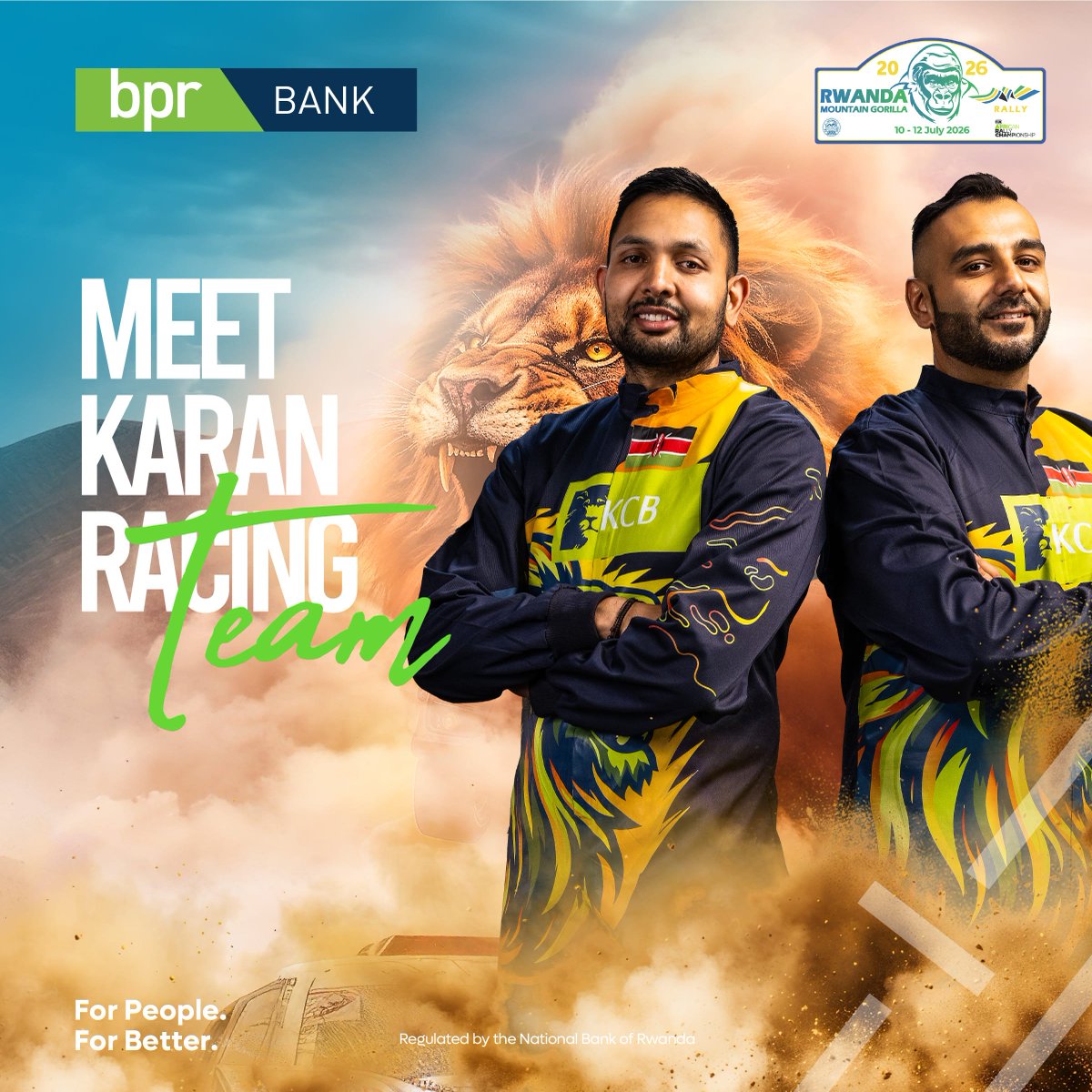 BPRbankrw's tweet photo. Introducing Team BPR for the 2026 Rwanda Mountain Gorilla Rally. 

We are ready, are you? 
Mark your calendars this weekend from 10th to 12th July. 

#ImbereCyane 
#ForPeopleForBetter. https://t.co/U1mour4aLe