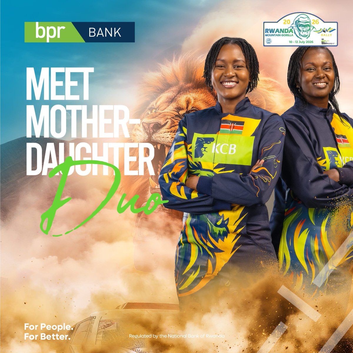 BPRbankrw's tweet photo. Introducing Team BPR for the 2026 Rwanda Mountain Gorilla Rally. 

We are ready, are you? 
Mark your calendars this weekend from 10th to 12th July. 

#ImbereCyane 
#ForPeopleForBetter. https://t.co/U1mour4aLe