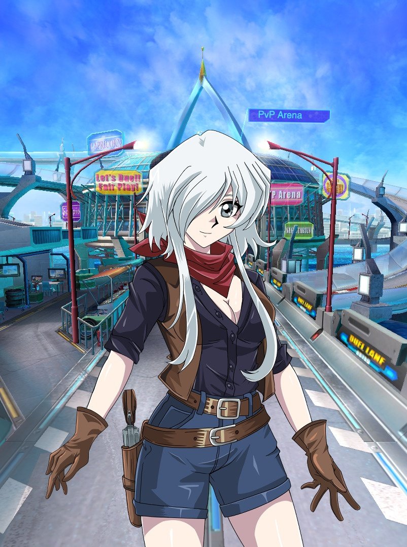 Aroma_Florist's tweet photo. Chasity arriving into Duel Links like,

" H-Howdy all!
I was looking for Kiryu — and ended up here instead... " https://t.co/sLIxJk3xVh