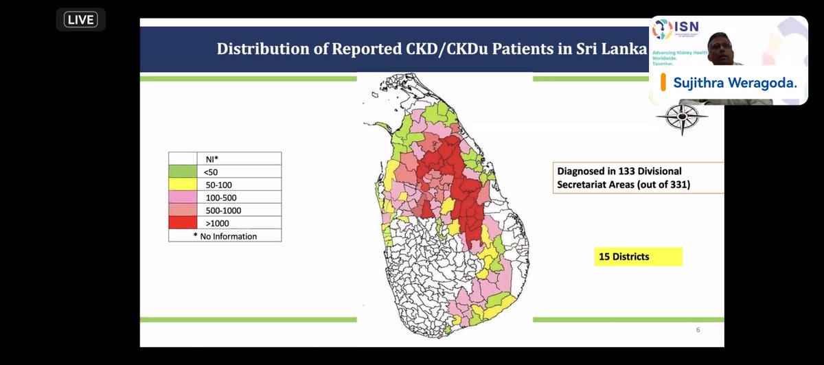 Ironken6's tweet photo. ISN Webinar: Interventions for CKDu in Endemic Regions - Progress and Outcomes
@ISNkidneycare 
@ISNeducation 

An interesting discussion on CKDu, starting with its incidence in Sri Lanka.

#ThisisISN
#ISNWebinar https://t.co/sswwGGfzln