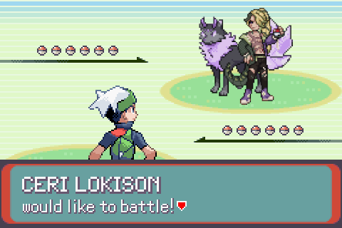 GatorceriVT's tweet photo. Do you really think you can beat me in a Pokemon Battle?

Vetr Fakemon Art by @meke_diego 
Ceri Pokemon Trainer Art by @DoomedAme 

Background is a screen shot from Pokemon Emerald edited to have my name and the art in it. https://t.co/a7zJmm0g4r