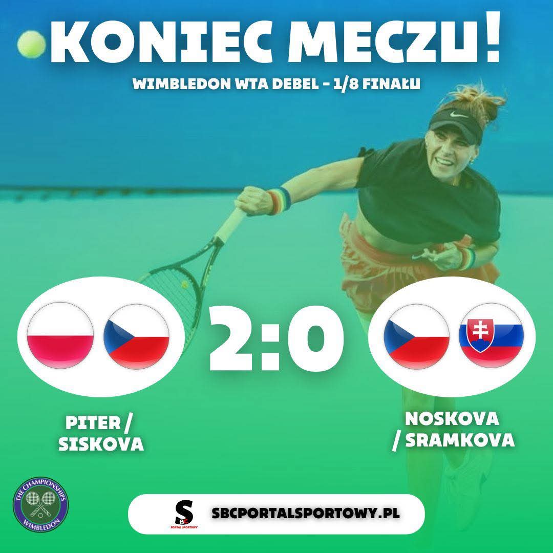 SBCPortal's tweet photo. Wimbledon: 🥎 🌱

Katarzyna Piter i Anna Siskova w ćwierćfinale Wimbledonu❗️

🇵🇱 i 🇨🇿 pokonały w 2️⃣ setach 🇨🇿 Lindę Noskovą i 🇸🇰 Rebecca Sramkovą.

2:0: (7:5, 6:4)
#Czasnatenis #Piter #Wimbledon #WTA https://t.co/wjORQ07W7m