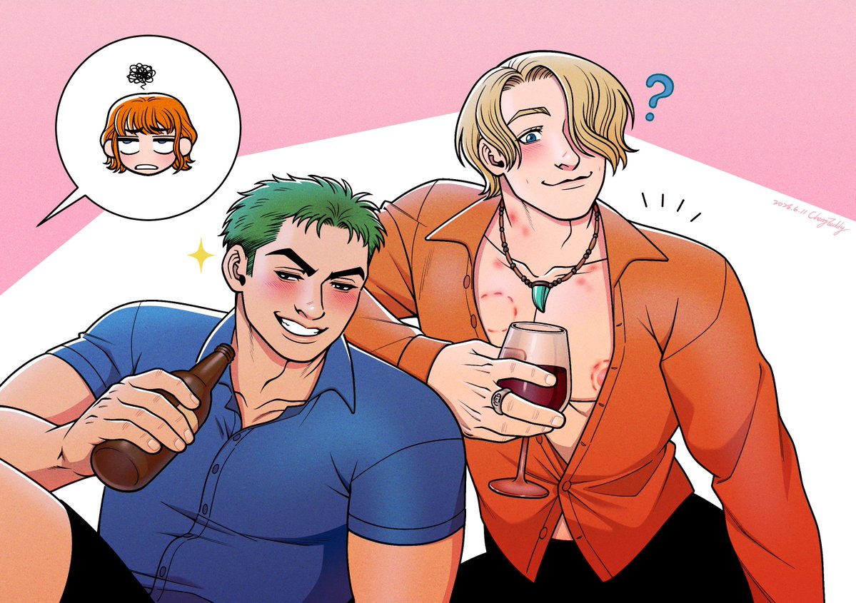 cherryteddy211's tweet photo. #Zosan #ゾサ 
Zoro is very proud of his "work" on the cook😏💚💛 https://t.co/LeFTULNe0a