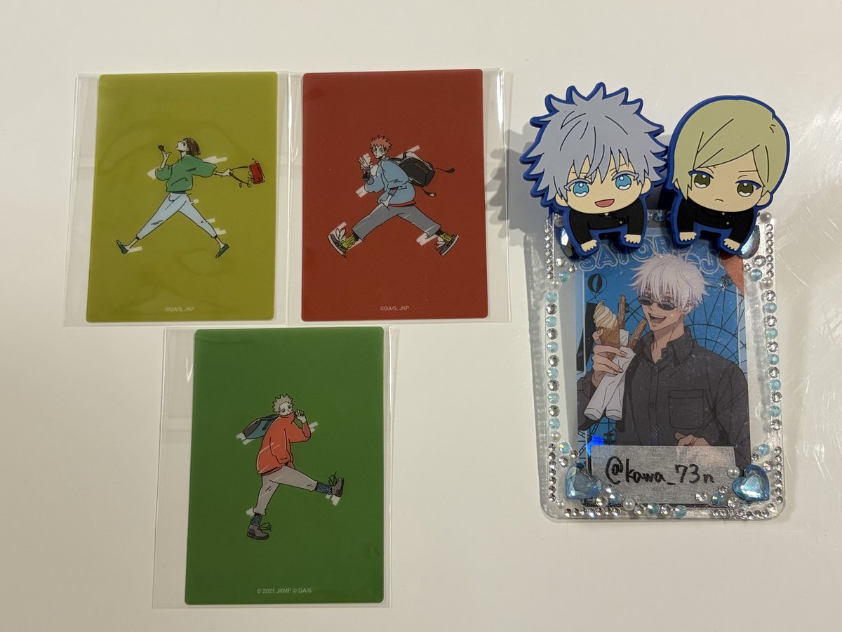 kawa_73n's tweet photo. 【交換 譲渡】呪術廻戦5周年 1期EDビジュアル風 トレーディングクリアカード ZOZO クリカ

譲▶︎虎杖 狗巻 家入

求▶︎五条2種 七海or定価+送料

郵送or名古屋手渡し

検索からもお気軽にお声掛けくださいꕤ https://t.co/IBn84nuVnm