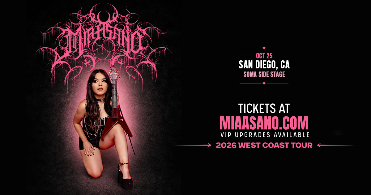 SOMAsd's tweet photo. 🎻 JUST ANNOUNCED 🎻
Electric violin sensation @miaasanomusic is bringing her West Coast Tour to San Diego on Saturday, October 25! ⚡
🎟️ Presale: Wednesday | 10AM
🔑 Code: SETBREAK

🎫 On Sale: Friday | 10AM
Tickets: https://t.co/5ANVgGVMdX https://t.co/LmFhRhwcMa