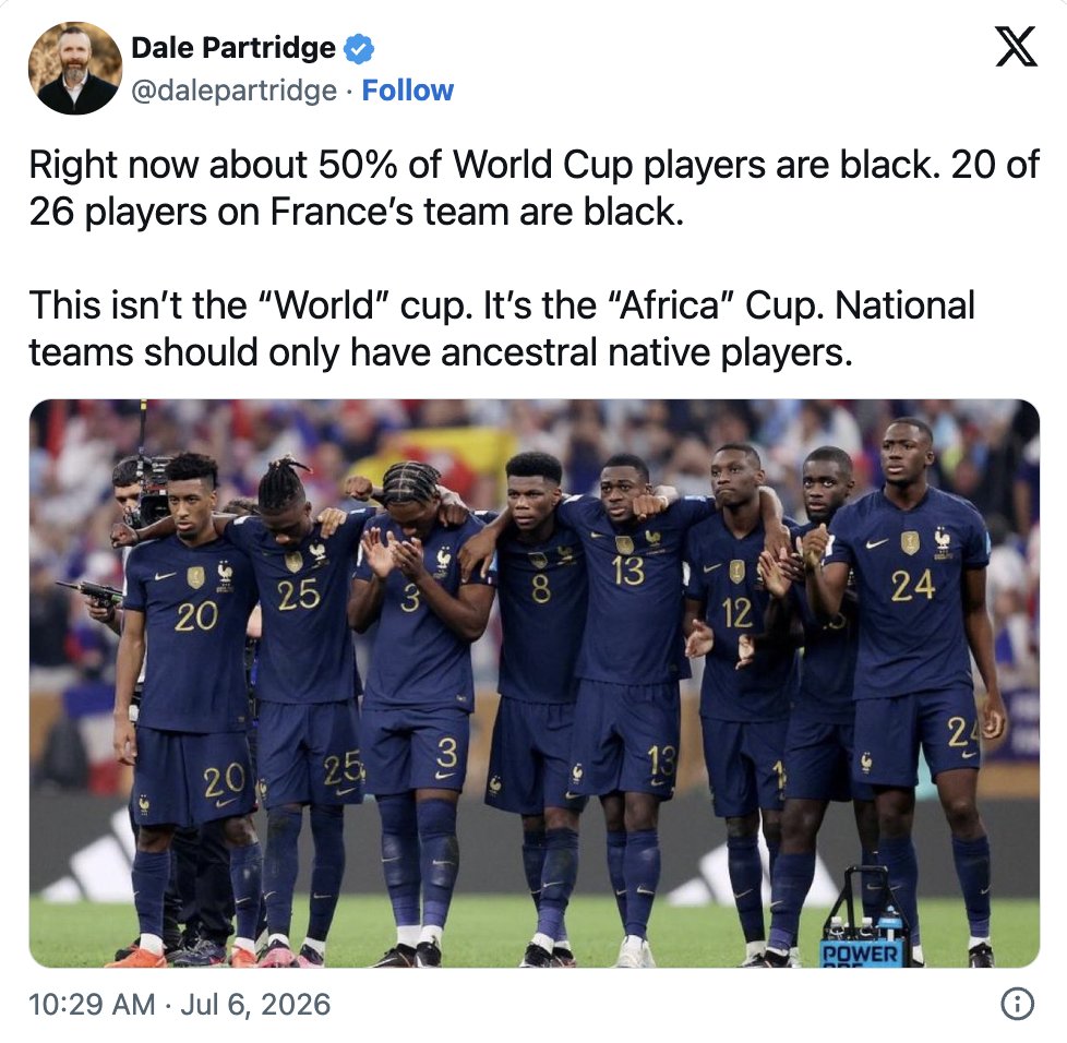TifaAuntie's tweet photo. Sometimes they just shout the racism out loud 🤷

And I suppose this means the US should just have Native Americans only? https://t.co/O94PhBpGGW