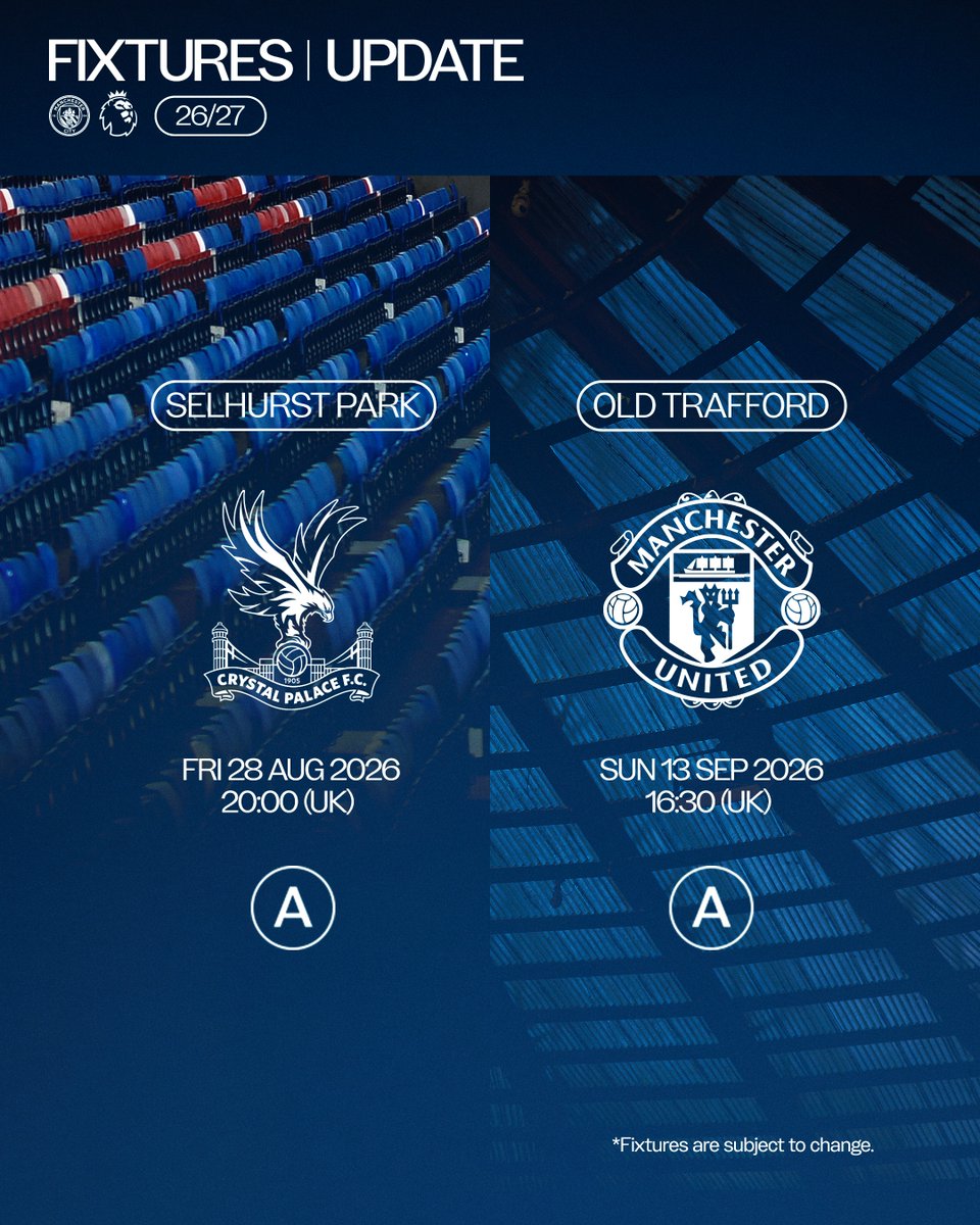 맨시티 PL 경기 일정 확정