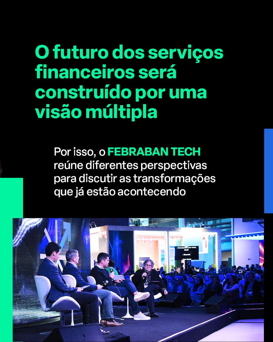 FEBRABANTECH's tweet photo. Prêmio Nobel. Pioneiros da tecnologia. Especialistas em inteligência artificial. Lideranças do setor financeiro. 

No FEBRABAN TECH 2026, diferentes visões se encontram para discutir as transformações que já estão redefinindo os serviços financeiros. https://t.co/pCmR1gCN1W