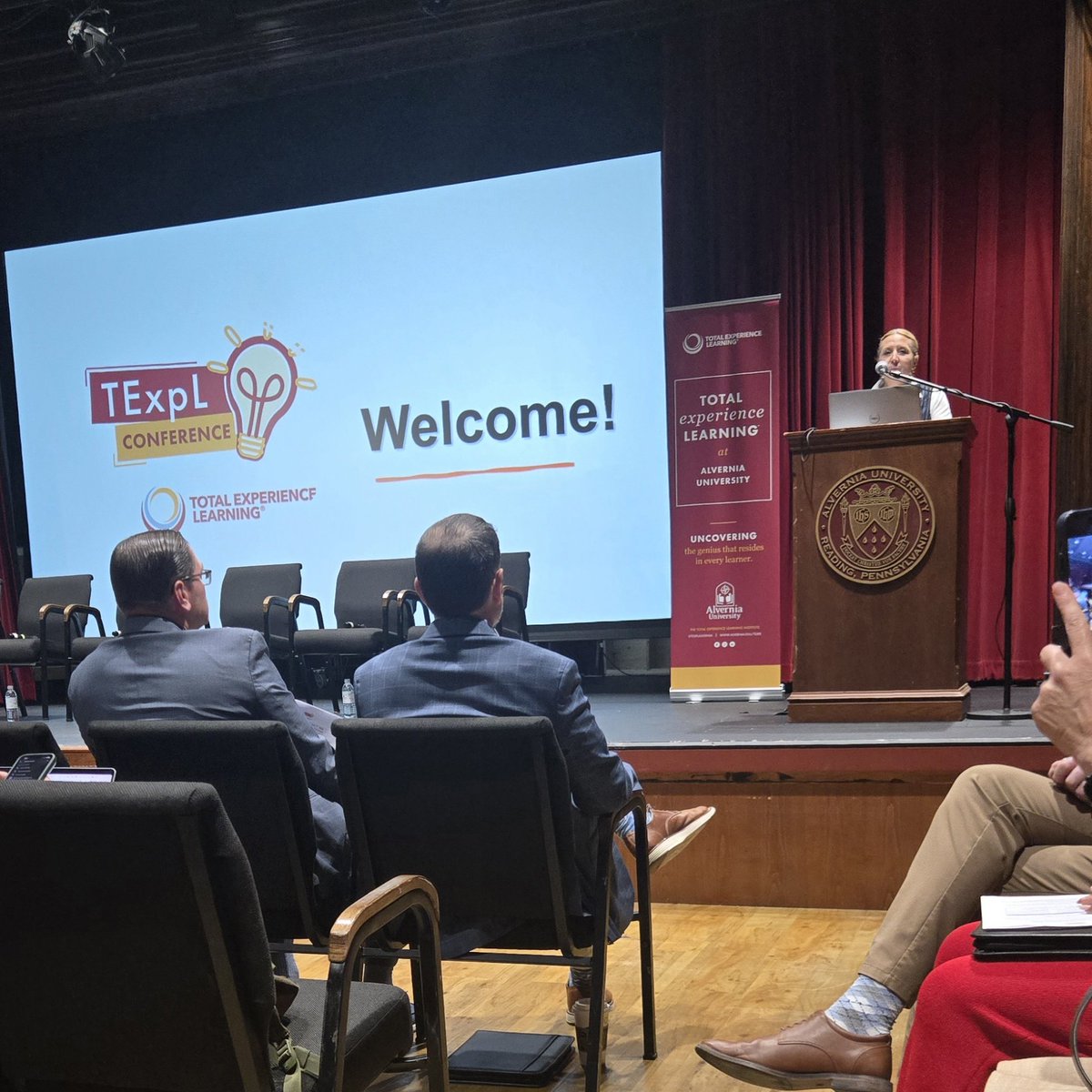 mrsmathmagician's tweet photo. Welcome to opening day at the @TExpLAlvernia Conference! Excited to be learning alongside about 150 educators from across Pennsylvania.

@PHLschools
@MastbaumAVTS #WeBuildTheFuture
@Adelle_Schade https://t.co/xmxZFSC6uk