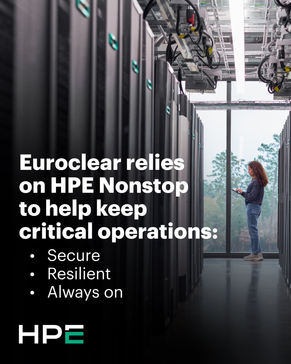Pisto98's tweet photo. The financial system runs on infrastructure most people never see. Take a look at how HPE Nonstop helps global settlement house Euroclear process €800 trillion in transactions every year.
https://t.co/EqqKxb55Ez https://t.co/jTalTJap3L