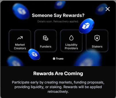 omgcorn's tweet photo. Because nothing ever happens right? 

Until it does, earn over 5% (today) in Yearn on Trueo. 

Trueo just rolled out their biggest update yet too. You can now create your own markets, promote them, and get them to graduate pump-style. 

Create markets, be rewarded. True token is already live too.