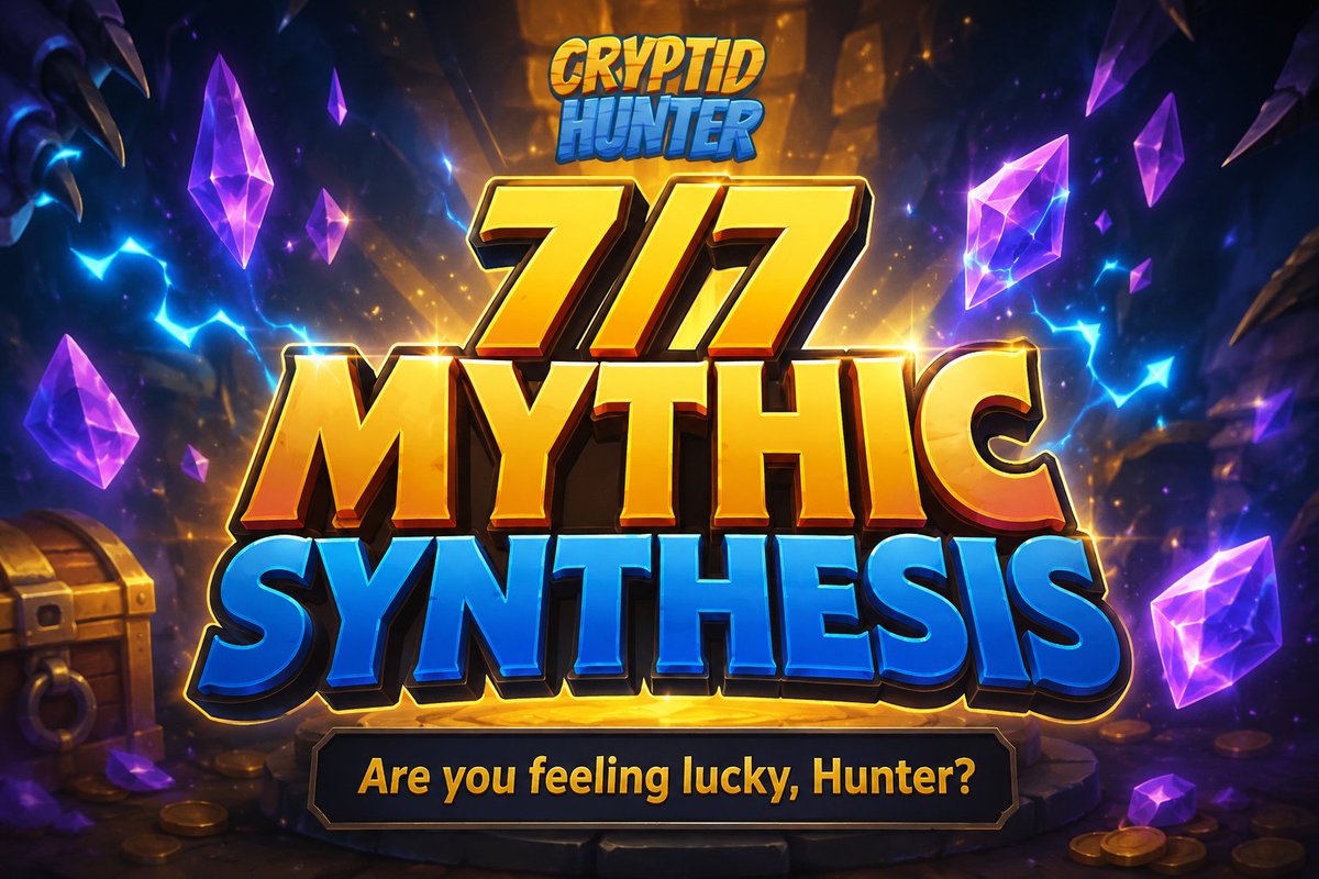 CryptoHunter_W's tweet photo. Happy 7/7! 🎰 The ultimate lucky day in the Web3 world.

Are you feeling lucky today, Hunters? It might be the perfect time to head to the lab, synthesize your cards, and unlock that absolute Mythic tier! 💎

#CryptidHunter #Web3Gaming #bnb #p2e https://t.co/PebW5McicV
