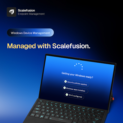 scalefusion's tweet photo. The best Windows deployments happen before the first sign-in.

With Scalefusion, devices arrive configured with the right apps, security policies, and settings, so employees can get straight to work.

Learn more: https://t.co/x9TI5M6629

#Windows #UEM #Scalefusion https://t.co/2qv4vY5O0S