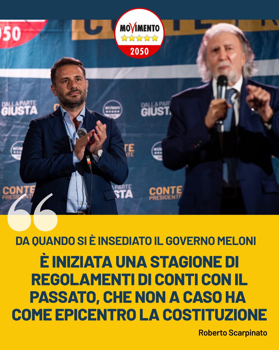 NuccioDiPaola's tweet photo. “Da quando si è insediato il governo Meloni è iniziata una stagione di regolamenti di conti con il passato, che non a caso ha come epicentro la Costituzione” Roberto Scarpinato.

Roberto Scarpinato nell’articolo pubblicato oggi sul Fatto Quotidiano fa un’analisi magistrale della situazione politica auttuale.

La costruzione dell’alternativa alla destra ha nella Costituzione il punto di riferimento supremo, non a caso Meloni non ha i recapiti telefonici né mio, né di Scarpinato.

Lasciamo alla destra le fake news e gli attacchi sui giornali, noi ci teniamo la Costituzione.

Il nostro Roberto ci ricorda come il governo dei finti patrioti abbia messo sotto attacco i diritti degli italiani sanciti dalla Costituzione antifascista: sanità pubblica, istruzione pubblica, trasporti stanno registrando solo tagli e da diritti di tutti stanno diventando privilegi di pochi. Ecco perché il progetto alternativo alle destre non può prescindere dalla difesa della Costituzione e dei suoi valori e diritti fondamentali.

L’alleanza per la Costituzione è già partita in occasione della campagna referendaria che ci ha visti trionfare con una valanga di NO che ha travolto Meloni e i suoi Fratelli d’Italia.

Avanti insieme con tutto il fronte alternativo con la Costituzione sotto braccio per liberare la Sicilia e l’Italia dalla peggiore destra di sempre.