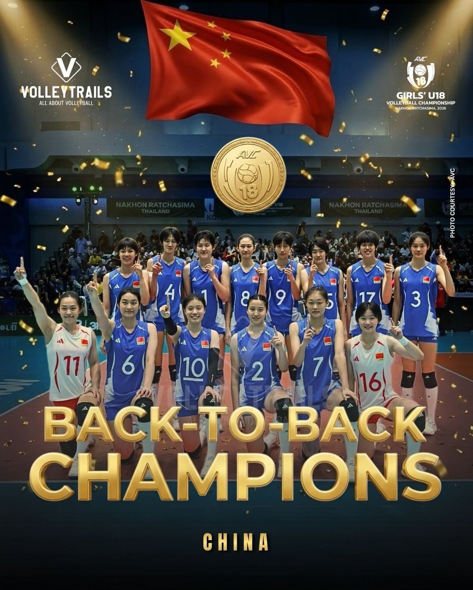 volleytrails's tweet photo. AVC Girls' U18 Volleyball Championship 2026
Final Standings:

🥇 🇨🇳 China ✅
🥈 🇰🇷 Korea ✅
🥉 🇹🇭 Thailand ✅
4️⃣ 🇯🇵 Japan ✅
5️⃣ 🇻🇳 Vietnam
6️⃣ 🇰🇿 Kazakhstan
7️⃣ 🇮🇩 Indonesia
8️⃣ 🇲🇳 Mongolia
9️⃣ 🇵🇭 Philippines
🔟 🇹🇼 Chinese Taipei
1️⃣1️⃣ 🇮🇷 Iran
1️⃣2️⃣ 🇭🇰 Hong Kong, China
1️⃣3️⃣ 🇦🇺 Australia
1️⃣4️⃣ 🇺🇿 Uzbekistan
1️⃣5️⃣ 🇰🇬 Kyrgyzstan
1️⃣6️⃣ 🇮🇳 India

✅ Qualified for the  FIVB Girls' U19 Volleyball World Championship 

#AVCU18 #Volleyball #AlasPilipinas #TimnasIndonesia #bongchuyen #배구 #バレーボール #中国女排 #วอลเลย์บอล