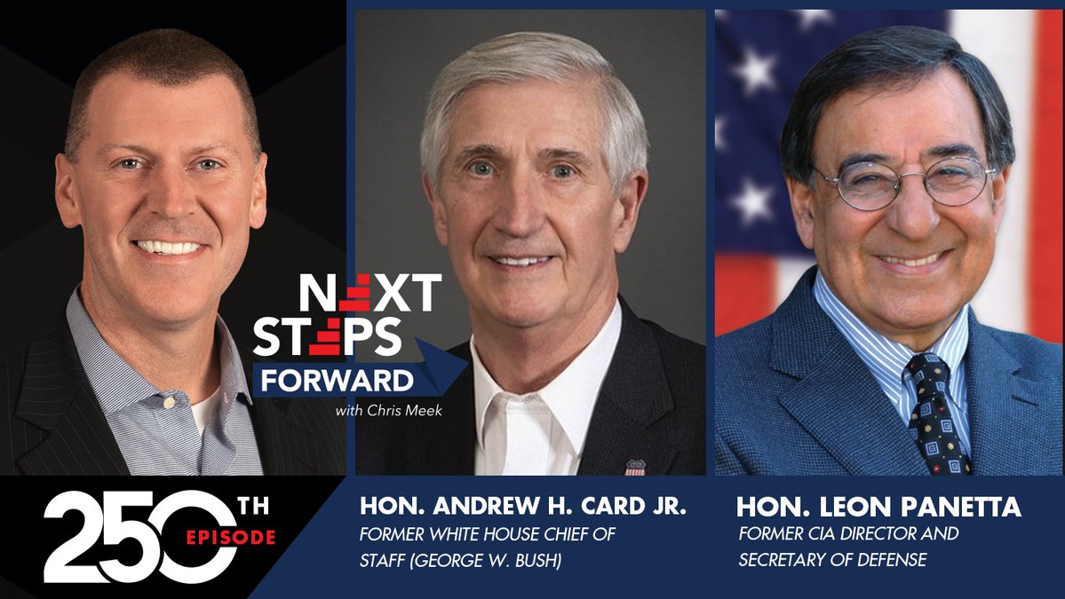 soldierstrong's tweet photo. SoldierStrong Chairman @ChrisMeek_USA  sits down with Andrew Card &amp; Leon Panetta on #NextStepsForward to talk leadership, 9/11 and why remembrance must stay nonpartisan.  

As the 25th commemoration approaches, this conversation matters. 🎧⬇️  

https://t.co/DiSMoCKQgv https://t.co/Q8FufZhBv4