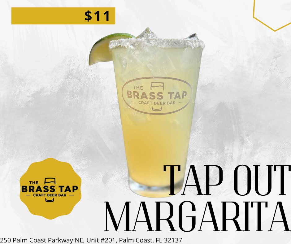 brasstapPC's tweet photo. We are more than just a craft beer bar -- we have a great selection of cocktails too! 😉

Try our Tap Out Margarita for only $11! 🍋‍🟩
Brew Crew members get 15% off on Tuesdays!

Hand-crafted with Lunazul Blanco Tequila, triple sec, and our house-made margarita mix! https://t.co/vQzStjqqvw