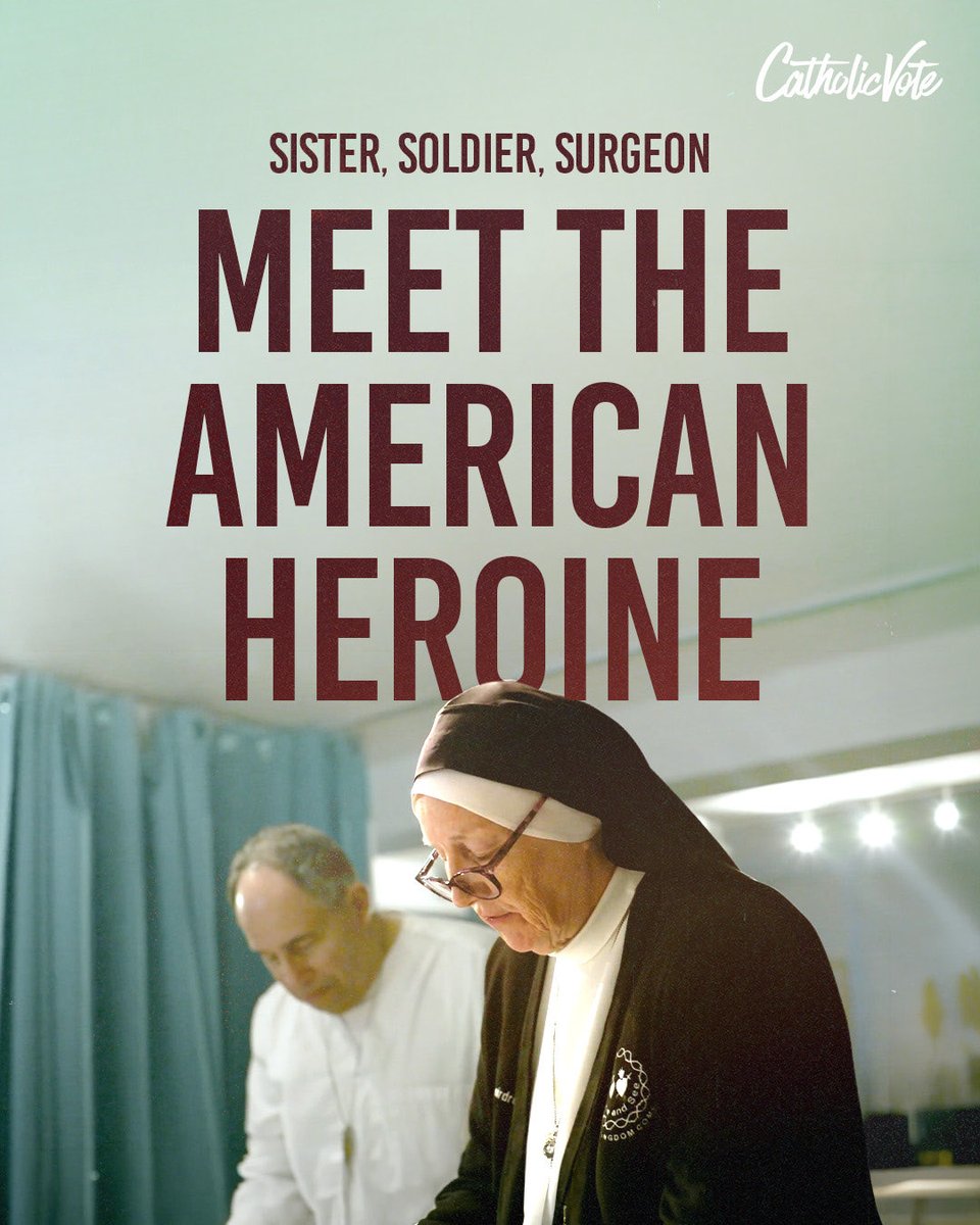 CatholicVote's tweet photo. This world needs heroes. 

And we have one in Sister Deirdre Byrne: Catholic nun. American soldier. Combat surgeon. Fearless advocate for the unborn.

Watch Sister, Soldier, Surgeon—a new mini-documentary exploring the remarkable life of "Sister Dede." 👇

https://t.co/1LpHHnShGa https://t.co/1IWUX4BjLP