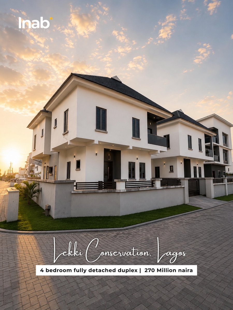inabrealty's tweet photo. For Sale: 4 Bedroom fully detached duplex

📍: Lekki Conservation, Lagos
💰: 270 Million naira
Title: Building Approval &amp; C of O 

For Inspection,
Contact📩: 09132143708

LKC0004

#inabrealty https://t.co/XfSO64JTLx