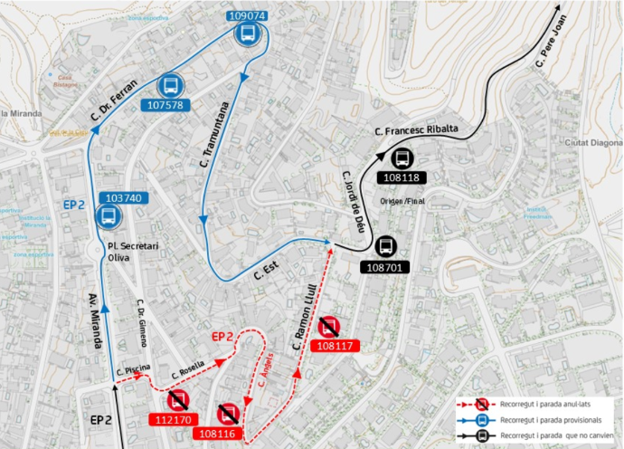 Inciden_Mob_AMB's tweet photo. 10/07 - Esplugues de Llobregat: EP1 Desviament provisional al carrer Ramon Llull afectant parades @solerisauret @ajesplugues https://t.co/0VOjR9jGyo https://t.co/g5pTNTn6FW
