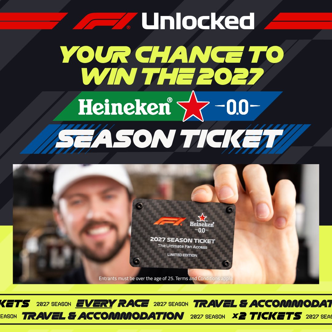 F1's tweet photo. Here's your chance to win the 2027 Formula 1 season ticket! 🎟️

Every race, all season, sorted. You don't want to miss this opportunity 👉 https://t.co/zyTmYiPX7F

#F1 https://t.co/HgWGMwPcRM