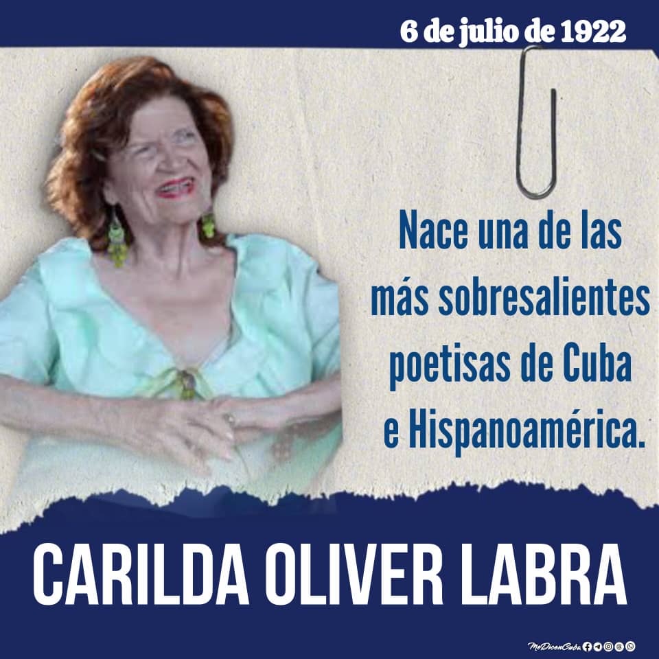 entrac56's tweet photo. Un 6 de julio de 1922, nació en Matanzas la gran Carilda Oliver Labra, la "Novia de Matanzas" que revolucionó la poesía cubana con su voz transgresora y versos inolvidables como "Me desordeno, amor, me desordeno" 🖋️🌹. 
#Entrac @CubaCubacons https://t.co/Ht8bLsWDGf