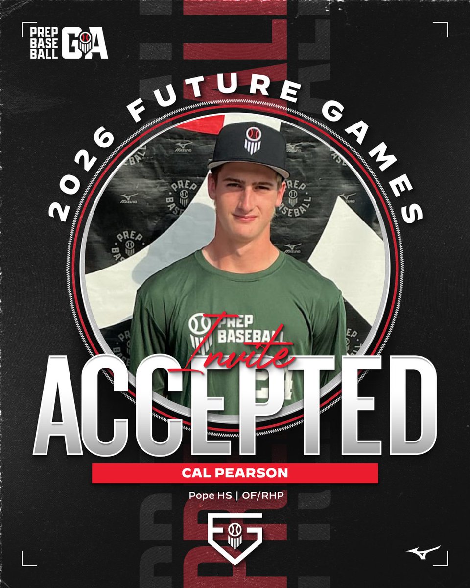 PrepBaseballGA's tweet photo. 🔒 𝐋𝐎𝐂𝐊𝐄𝐃 𝐈𝐍 

2028 OF/RHP Cal Pearson will represent Team Southeast at #PBFG26 🍑 

Pearson had a strong spring and has emerged as one of the top 2 way prospects in the state. 

🔗 https://t.co/w4CQ7A6xKl https://t.co/16w07bXrxp