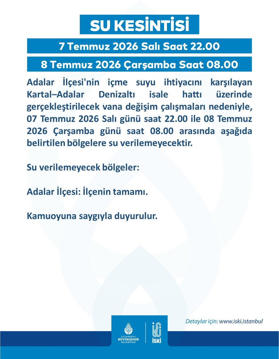 iskignmudurlugu's tweet photo. Saygıdeğer İstanbullulara önemle duyurulur.📢 https://t.co/vPFl7T5Kzk