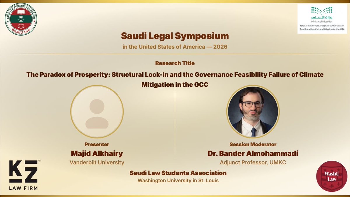SLSAWASHU's tweet photo. Can climate policies succeed if governance structures depend on what they aim to mitigate? This question challenges us to view environmental strategies as deep institutional transformations, particularly within the GCC.

Stream here:
https://t.co/thVZcL5xOe https://t.co/MsxWfBiRWM