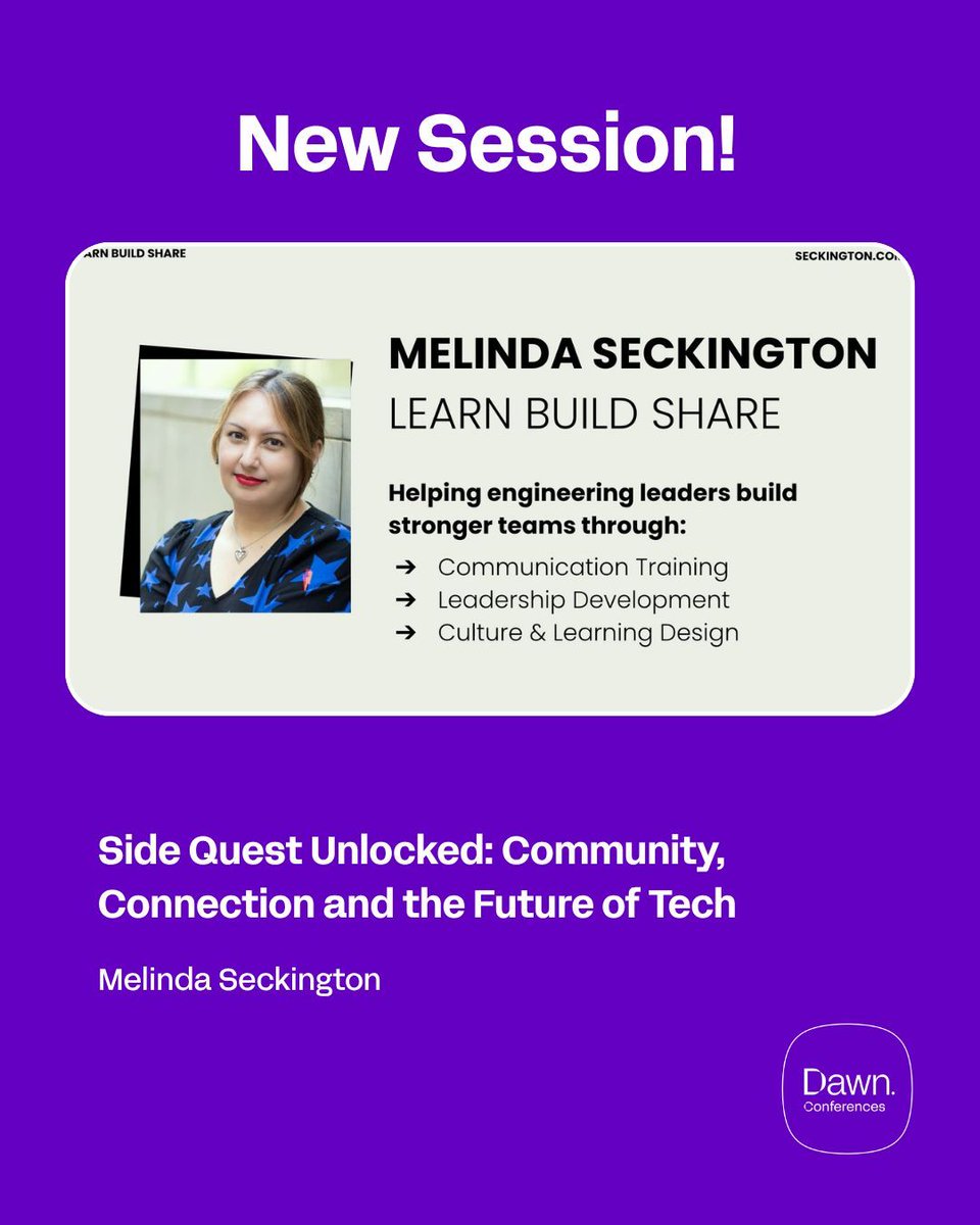 Appdevcon's tweet photo. Melinda Seckington (@mseckington) presents 'Side Quest Unlocked: Community, Connection and the Future of Tech' at Appdevcon. Watch the recording and pick up practical developer insights.

 🎥 https://t.co/iXDoKnrSlk https://t.co/YiSEbGOEHq